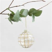 Rico Design Glaskugel Baumschmuck grafisch gold Ø 8cm