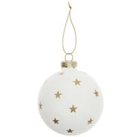 Rico Design Glaskugel Baumschmuck mit Sterne gold Ø 8cm