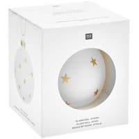 Rico Design Glaskugel Baumschmuck mit Sterne gold Ø 8cm