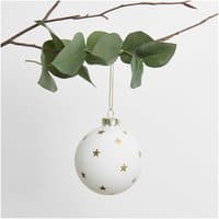 Rico Design Glaskugel Baumschmuck mit Sterne gold Ø 8cm