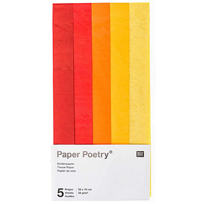 Paper Poetry Seidenpapier rot sortiert 50x70cm 5 Bogen