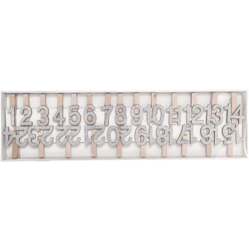 HOLZCLIPS ADVENTSKALENDER ZAHLEN 1-24 4,5CM
