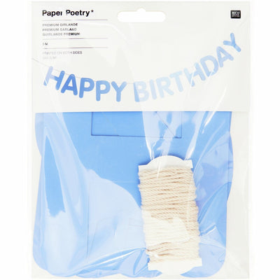 Girlande Happy Birthday, Blau FSC MIX, 5m