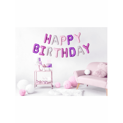 Happy Birthday Schriftzug - Rosa, Pink, Lila Mix | Boutique Ballooons