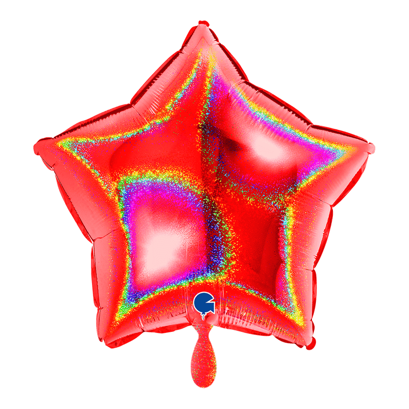 Sternballon Glitter Holographic Red