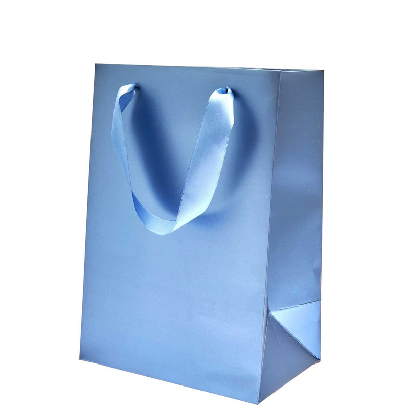 Geschenktüte Metallic Blau, M, FSC MIX