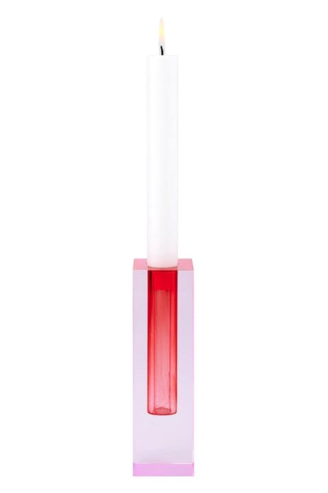 SARI, KRISTALLGLAS VASE H16,5CM, PINK/ROT, GS