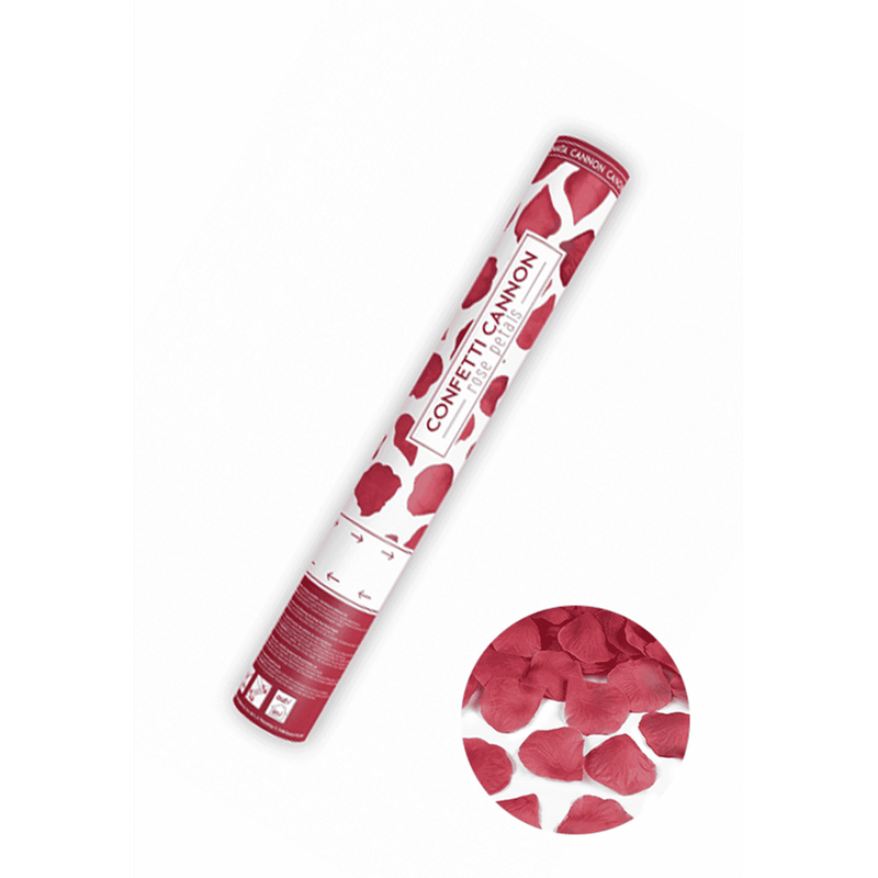 Konfettikanone - 40cm - Rosenblätter - Rot