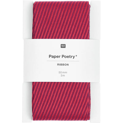 PAPER POETRY WEBBAND STREIFEN DIAGONAL ROT 50MMX3M