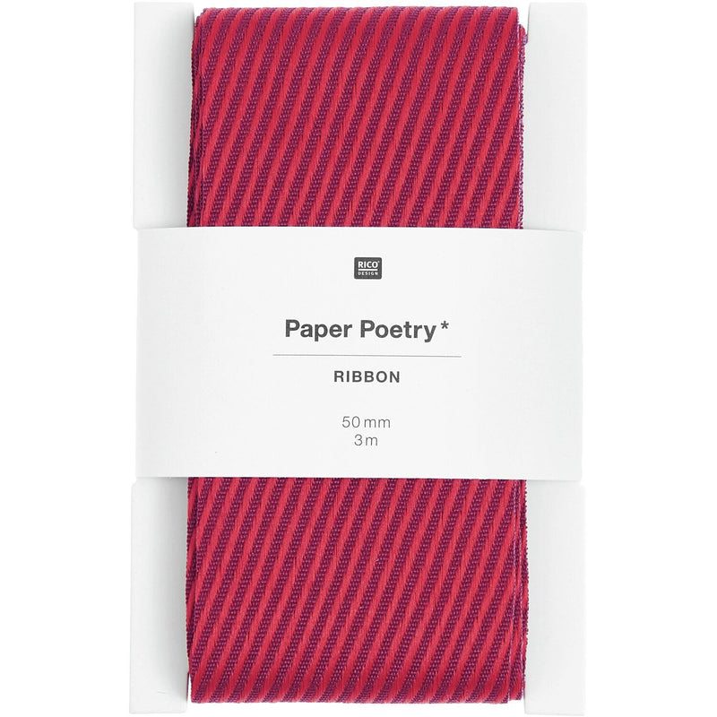 PAPER POETRY WEBBAND STREIFEN DIAGONAL ROT 50MMX3M