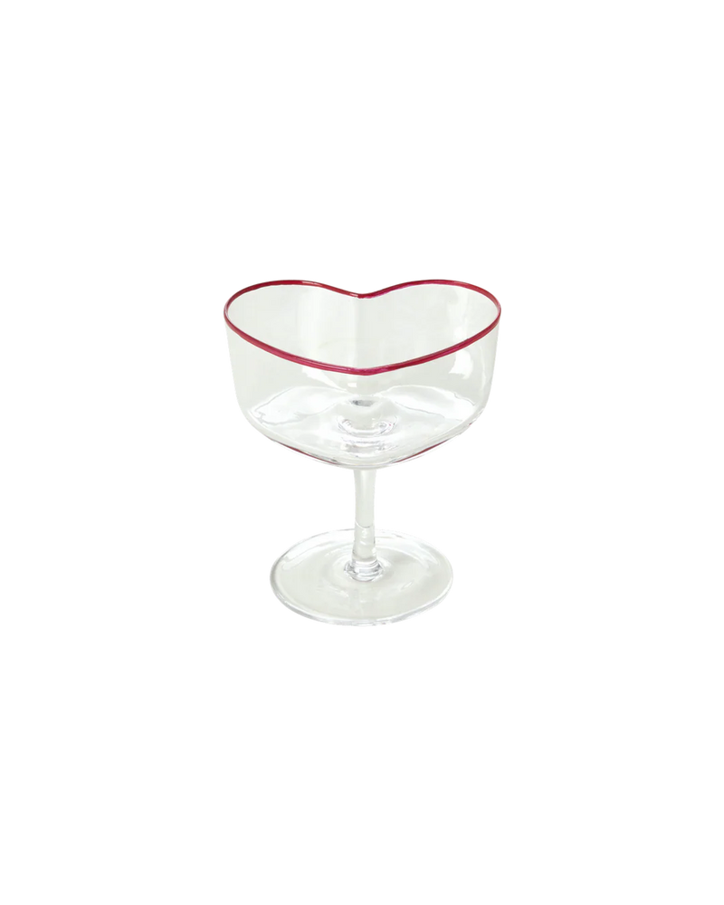 Herz Glas Champagnerschale