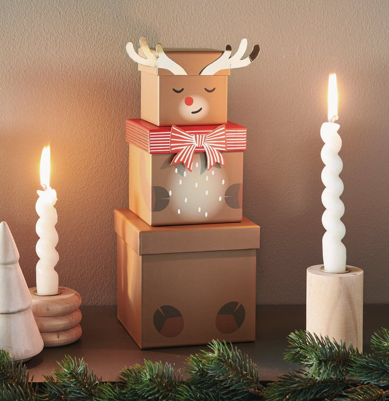 GESCHENKBOXEN-SET RENTIER 5-TEILIG