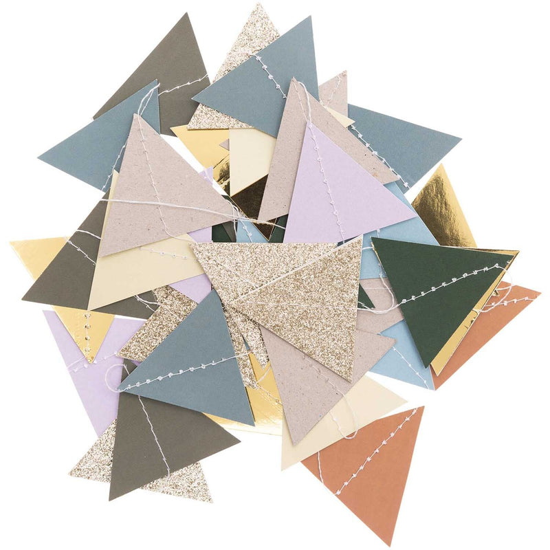 GEN.GIRLANDE,DREIE,GRU FSC MIX 2M, 40 DREIECKE,NATURE MATTERS