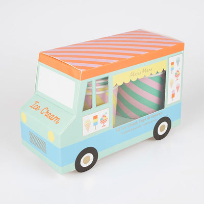 Ice Cream Cups & Spoons (x 12)