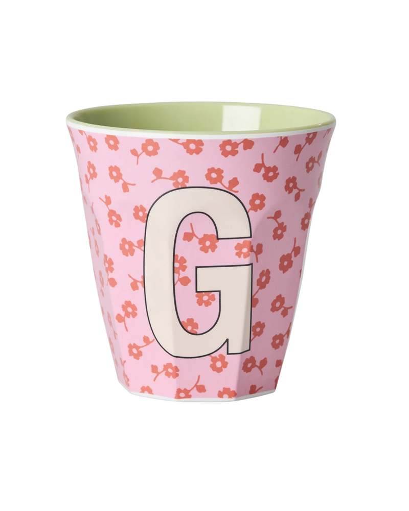 Medium Cup - Pink - G - Flowers