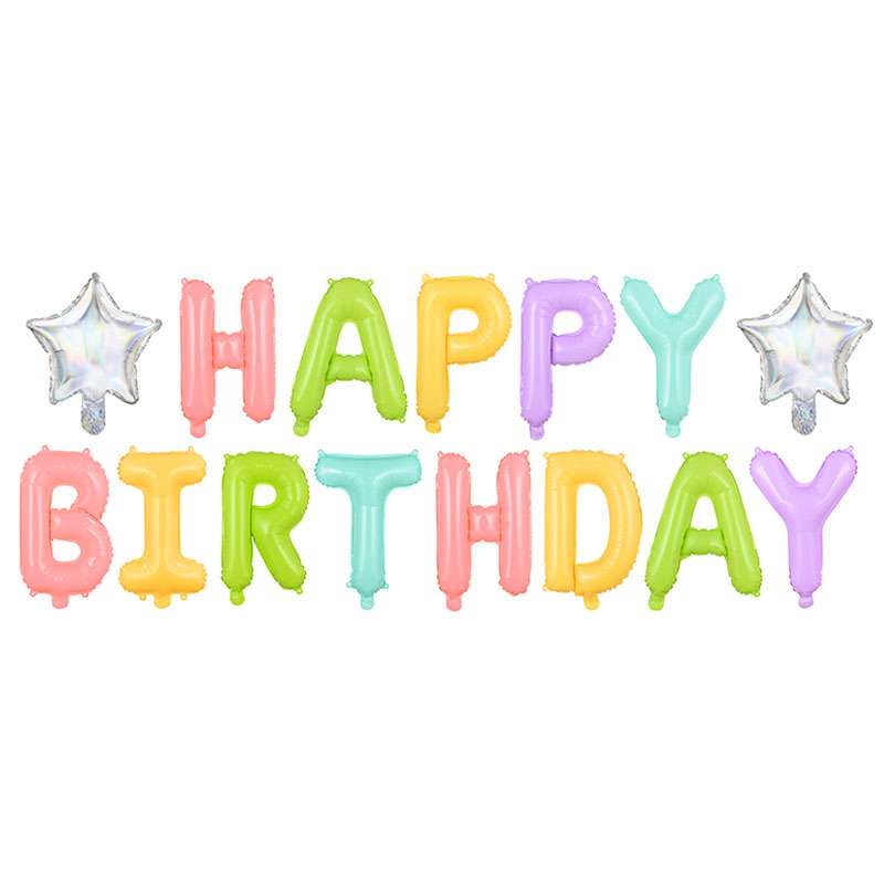Happy Birthday Schriftzug - Bunt