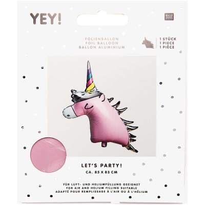 YEY! Let's Party Folienballon Einhorn 85x83cm
