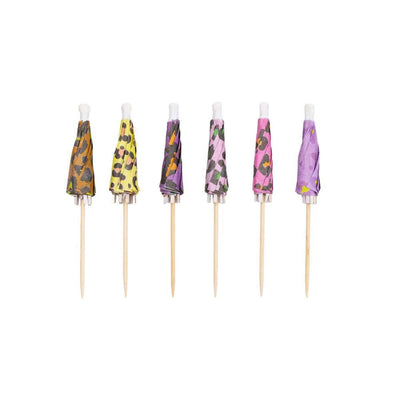 YEY! Let's Party Picker Schirmchen Acid Leo 8,3cm 12 Stück | Boutique Ballooons