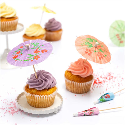 YEY! Let's Party Picker Schirmchen floral 8,3cm 12 Stück