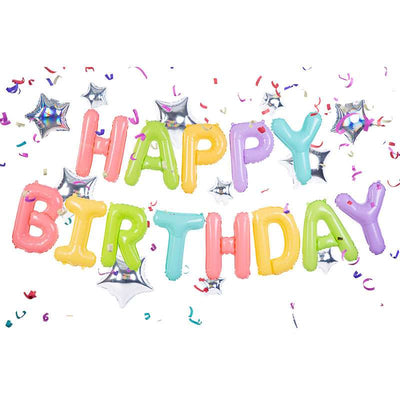 Happy Birthday Schriftzug - Bunt