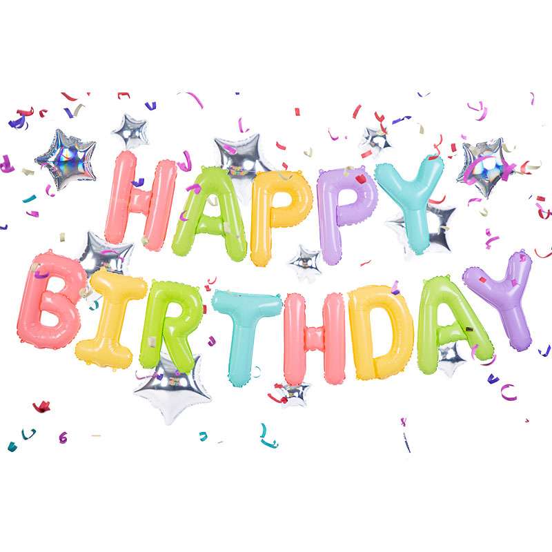 Happy Birthday Schriftzug - Bunt