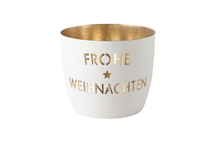 MADRAS, WINDLICHT, M, MOTIV: FROHE WEIHNACHTEN, WEISS/GOLD