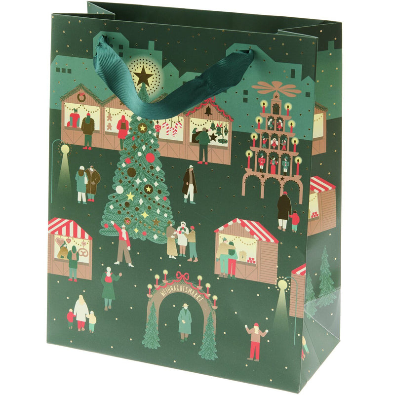 GESCHENKTÜTE WEIHNACHTSMARKT L 26X32X12CM