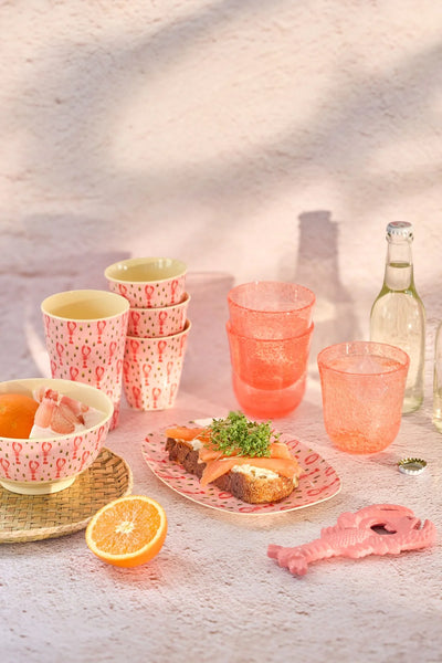 Großer Becher - Pink - Pink Lobster Print