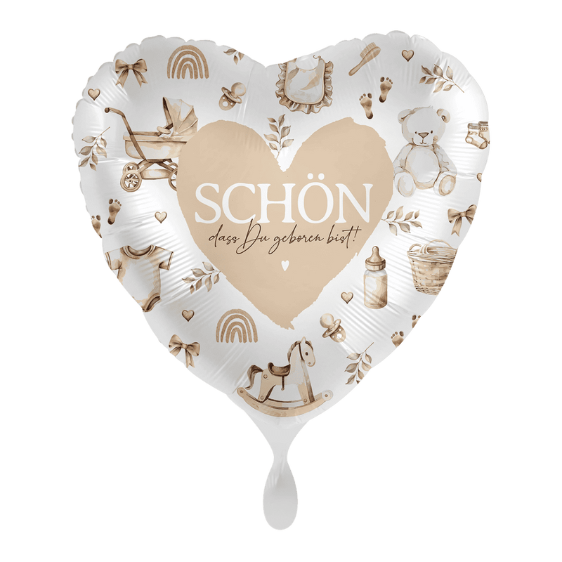 Folienballon Baby Neutral - Schön, dass Du geboren bist
