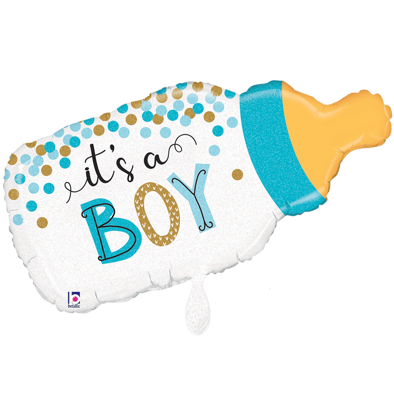 Folienballon Confetti Baby Bottle Boy XXL