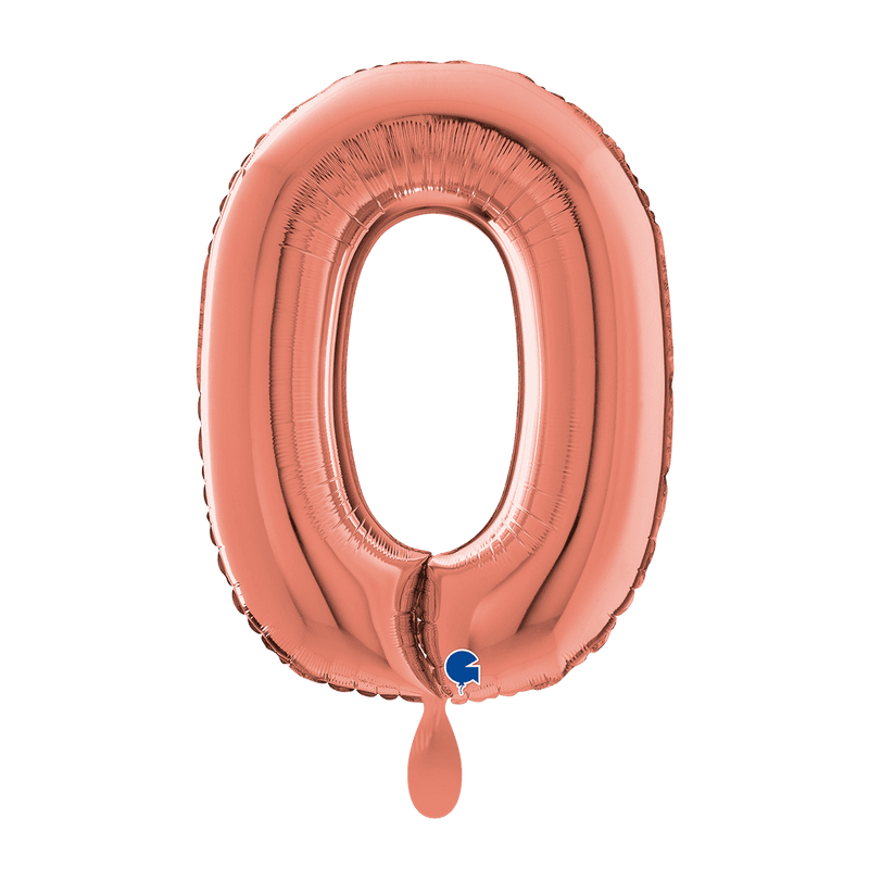 Zahlenballon 0 XL - Rose Gold