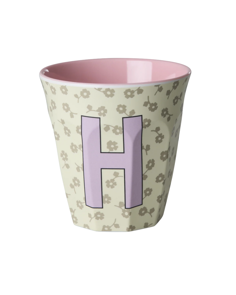 Medium Cup - Cream - H - Flowers