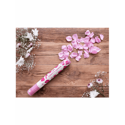 Konfettikanone - 40cm - Rosenblätter - Pink