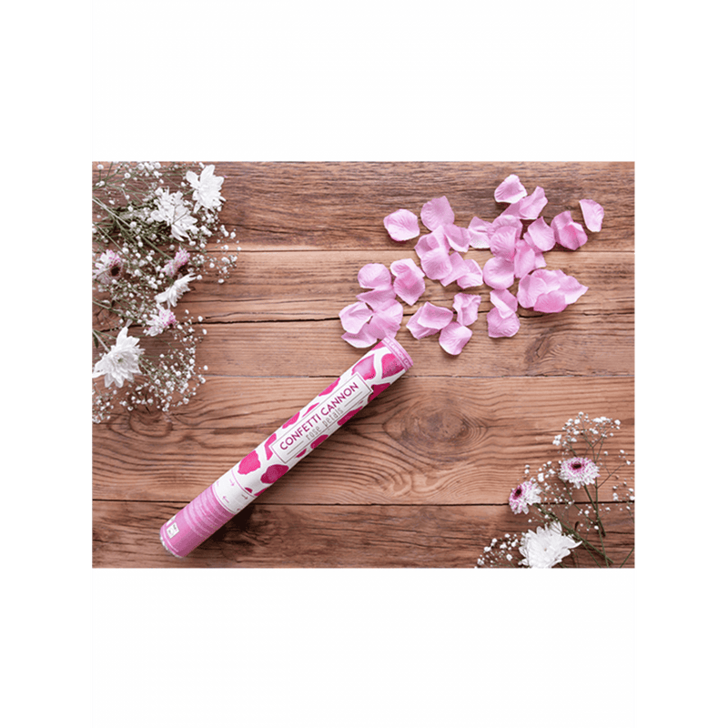 Konfettikanone - 40cm - Rosenblätter - Pink