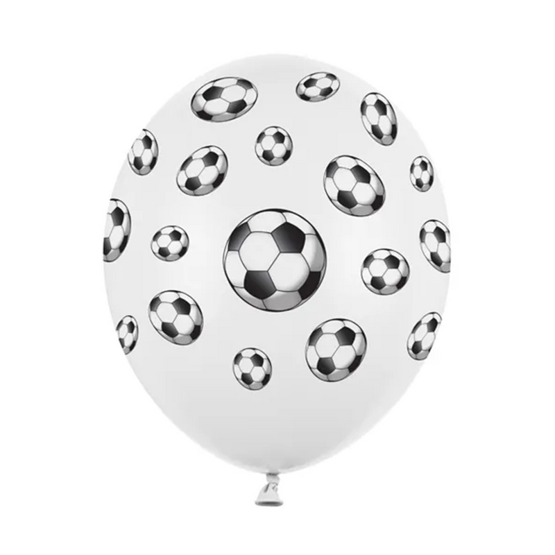 6 Motivballons - Ø 30cm - Fusball - Pastel P. White