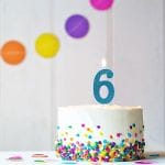 BIRTHDAY FUN ZAHLENKERZE 6 GLITTER MAXI | Boutique Ballooons