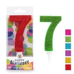 BIRTHDAY FUN ZAHLENKERZE 7 GLITTER MAXI | Boutique Ballooons