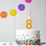 BIRTHDAY FUN ZAHLENKERZE 8 GLITTER MAXI | Boutique Ballooons