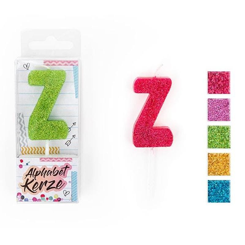 FESTIVAL FEELINGS ALPHABET KERZEN GLITZER Z