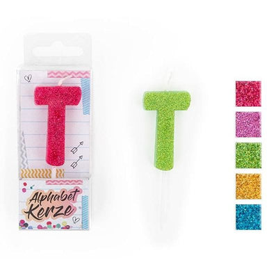 FESTIVAL FEELINGS ALPHABET KERZEN GLITZER T | Boutique Ballooons