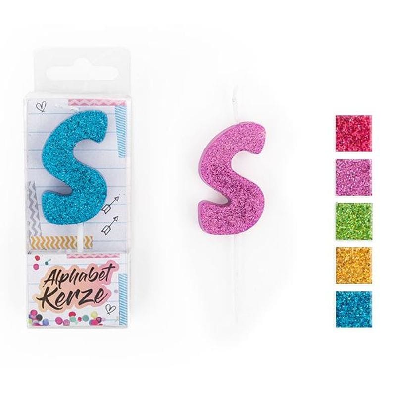 FESTIVAL FEELINGS ALPHABET KERZEN GLITZER S