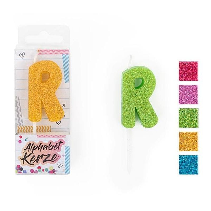 FESTIVAL FEELINGS ALPHABET KERZEN GLITZER R