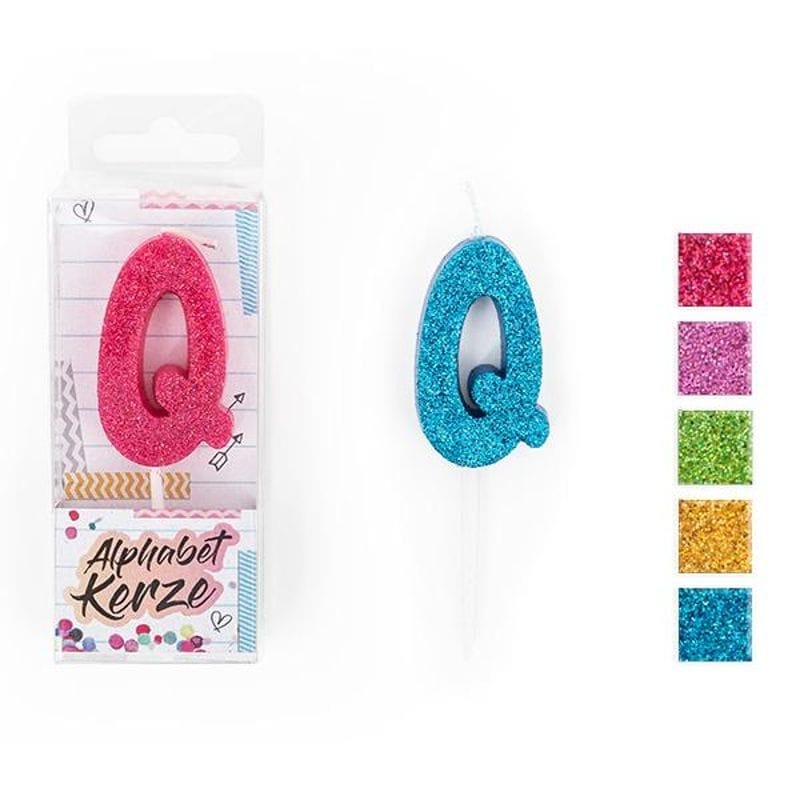 FESTIVAL FEELINGS ALPHABET KERZEN GLITZER Q