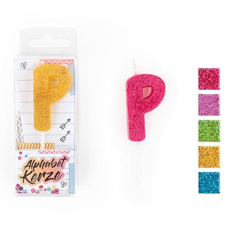 FESTIVAL FEELINGS ALPHABET KERZEN GLITZER P