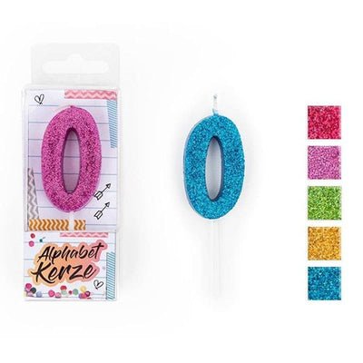 FESTIVAL FEELINGS ALPHABET KERZEN GLITZER O | Boutique Ballooons