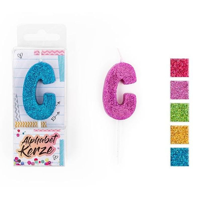 FESTIVAL FEELINGS ALPHABET KERZEN GLITZER C