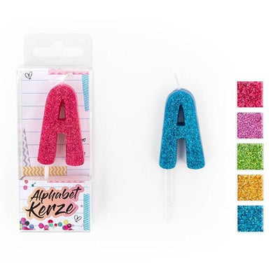 FESTIVAL FEELINGS ALPHABET KERZEN GLITZER A | Boutique Ballooons