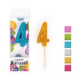 BIRTHDAY FUN ZAHLENKERZEN GLITTER MINI 4 | Boutique Ballooons