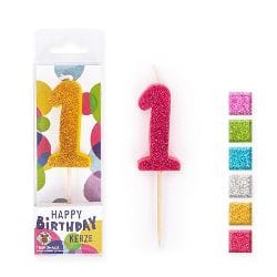 BIRTHDAY FUN ZAHLENKERZEN GLITTER MINI 1 | Boutique Ballooons