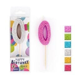 BIRTHDAY FUN ZAHLENKERZEN GLITTER MINI 0 | Boutique Ballooons